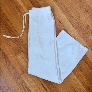 White Linen Pants With Drawstring Waist and Pockets Women’s XS